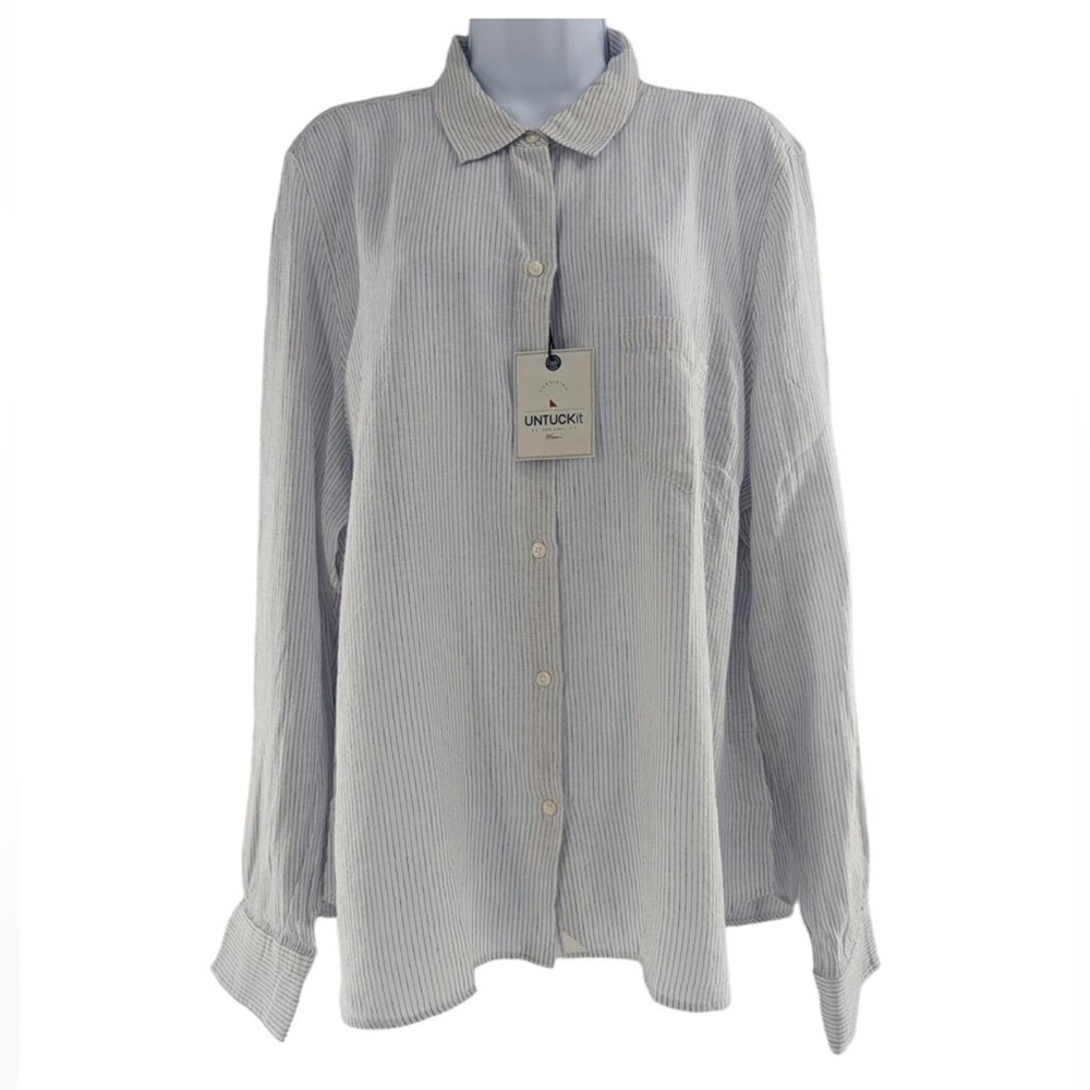 Untuckit Women’s Angelen Blue Striped Button Down